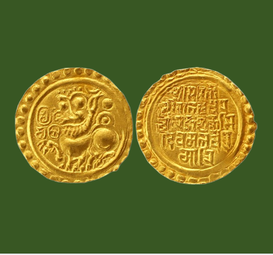 MintageWorld's tweet photo. Kadambas of Goa - Gold Gadyana of Jayakeshi Deva

Kadambas of Goa were a prominent medieval dynasty that ruled Goa / parts of the Konkan coast from approximately c. 960 CE to 1340 CE. They were a branch of the ancient Kadamba dynasty of Banavasi of Karnataka. They are credited with making Goa a major maritime trading power and contributing significantly to its cultural and architectural heritage.

Kadmbas of Goa developed a strong navy and expanded maritime trade with regions like Zanzibar, Bengal, Gujarat, Sri Lanka, and beyond. They promoted Shaivism while also patronizing Jainism. They built impressive temples, including the famous Mahadev Temple at Tambdi Surla - 12th century, one of Goa's best-preserved ancient temples.

more at...

https://t.co/qCrfQLyqxL

#coin #money #numismatics #goa #Kadamba #gadyana #gold