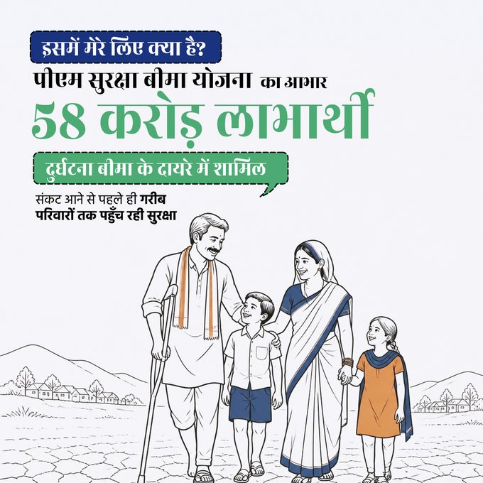 Balwantsinh99's tweet photo. 🔸સુરક્ષા માત્ર સંપન્ન લોકો સુધી જ સીમિત નથી, પરંતુ દરેક નાગરિકનો અધિકાર છે. આ જ વિચાર સાથે પ્રધાનમંત્રી સુરક્ષા વીમા યોજના હેઠળ 58 કરોડથી વધુ લોકો અકસ્માત વીમા સાથે જોડાયેલા છે. હવે મુશ્કેલીના સમયમાં કોઈ ગરીબ પરિવાર એકલો નથી.

#12YearsOfGaribKalyan https://t.co/B7OLgatQCP