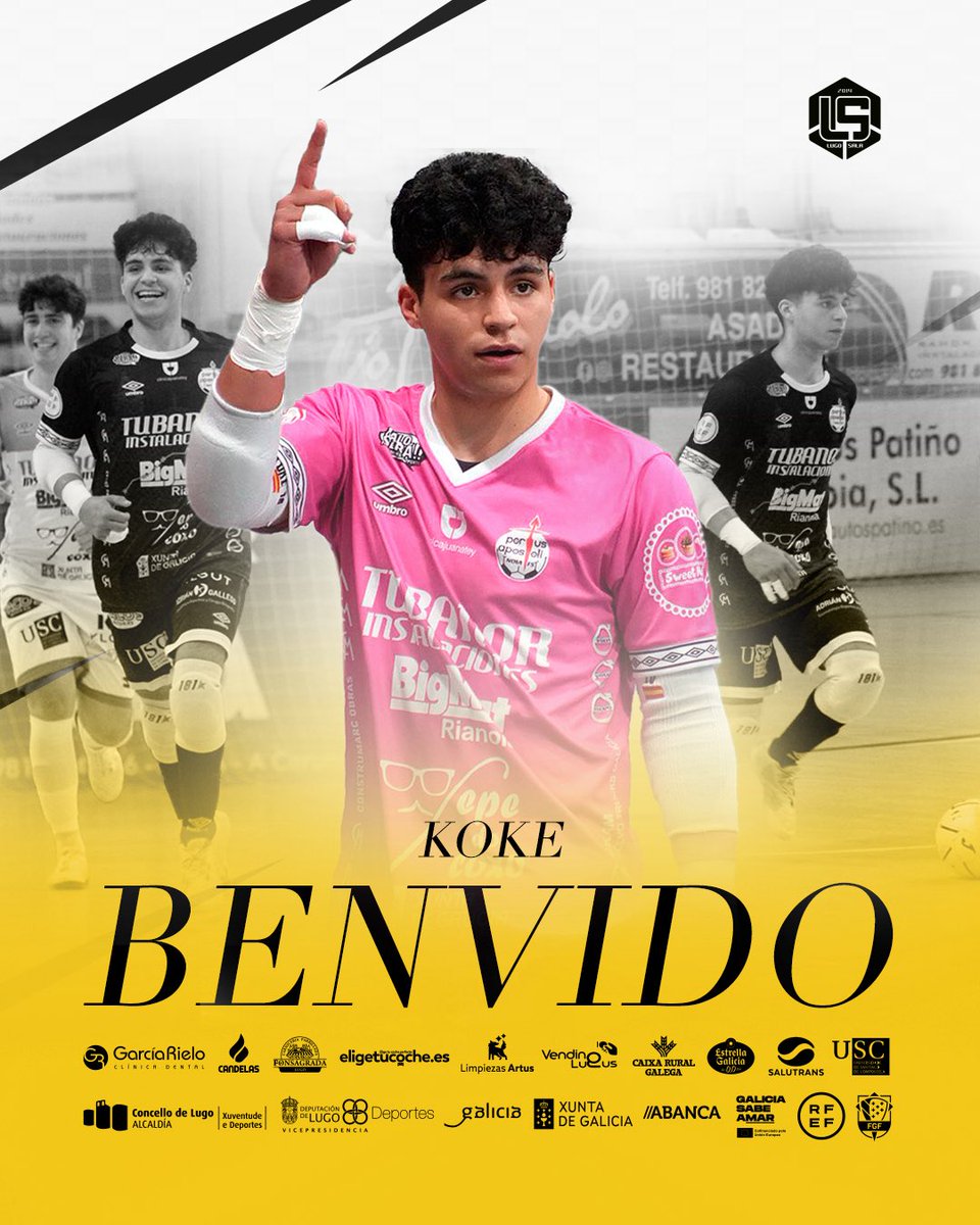 ADCLugoSala's tweet photo. ✍️ OFICIAL | Koke, reforzo para a portería do Lugo Sala 26/27. 

👋 Benvido, Koke! 🥅

🔗 https://t.co/CeSPzOgHMg

#BenvidoKoke #SempreLugoSala https://t.co/XFZ0npxkt2