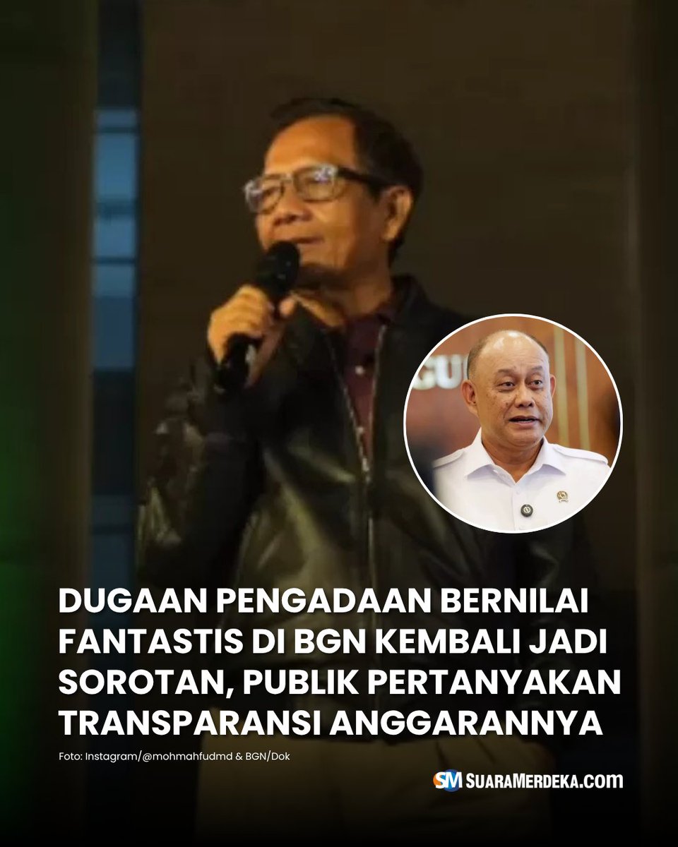 suaramerdeka's tweet photo. Kasus dugaan korupsi yang menjerat sejumlah mantan petinggi Badan Gizi Nasional (BGN) terus memunculkan perhatian dari berbagai kalangan.

#suaramerdeka #suaramerdekacom #suaramerdekanetwork #pengadaan #bgn #transparansianggaran https://t.co/ddgKVgmQ3j