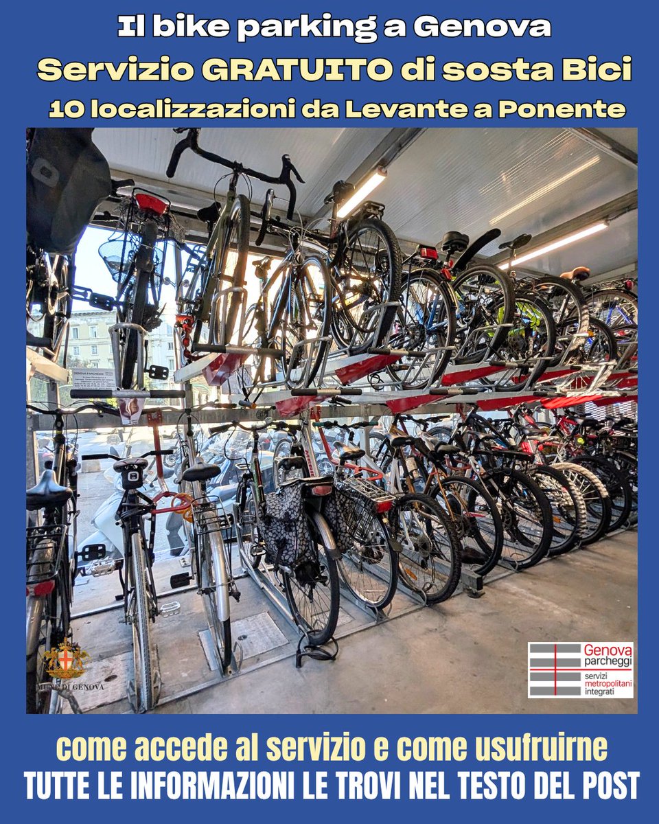 GenovaParcheggi's tweet photo. Mobilità green, cicloposteggi al coperto servizio GRATUITO
per utte le info: https://t.co/b58DxsnjiW
oppure guarda il tutorial: https://t.co/mv5vw9JWYp

#genova #parcheggi #bike #bici https://t.co/PG3pHkpqRC