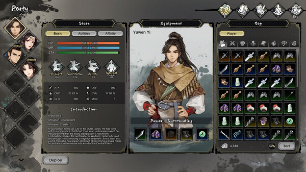 LapisVR's tweet photo. Wandering Sword had a great way of adding replay value. After your run you get Inheritance points to spent for future runs and the better you perform the more points.
Then you can dump them into Martial art, life skills, cultivation, legacy starts and a good few other things.

You can start out from a nobody to the highest of levels from the get go and make your companions strong quick too with the knowledge of previous runs.
That coupled together with hard gameplay was 10/10