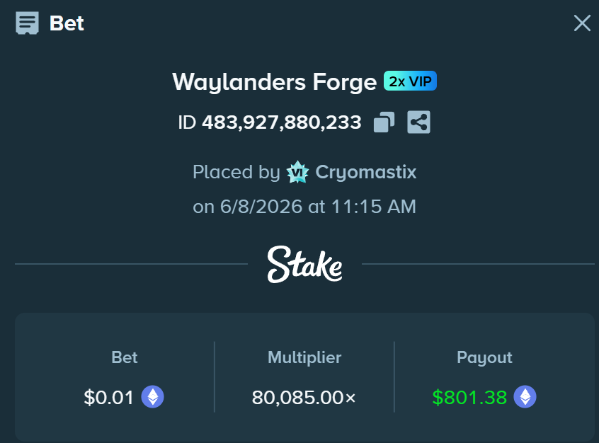 cryomastix's tweet photo. First base game max on Waylanders Forge from @ValkyrieXStudio 
1343 spins on new seed on 3 scat lmaoooo
at least it wasnt on  10 cents https://t.co/m1h6TiVMXm