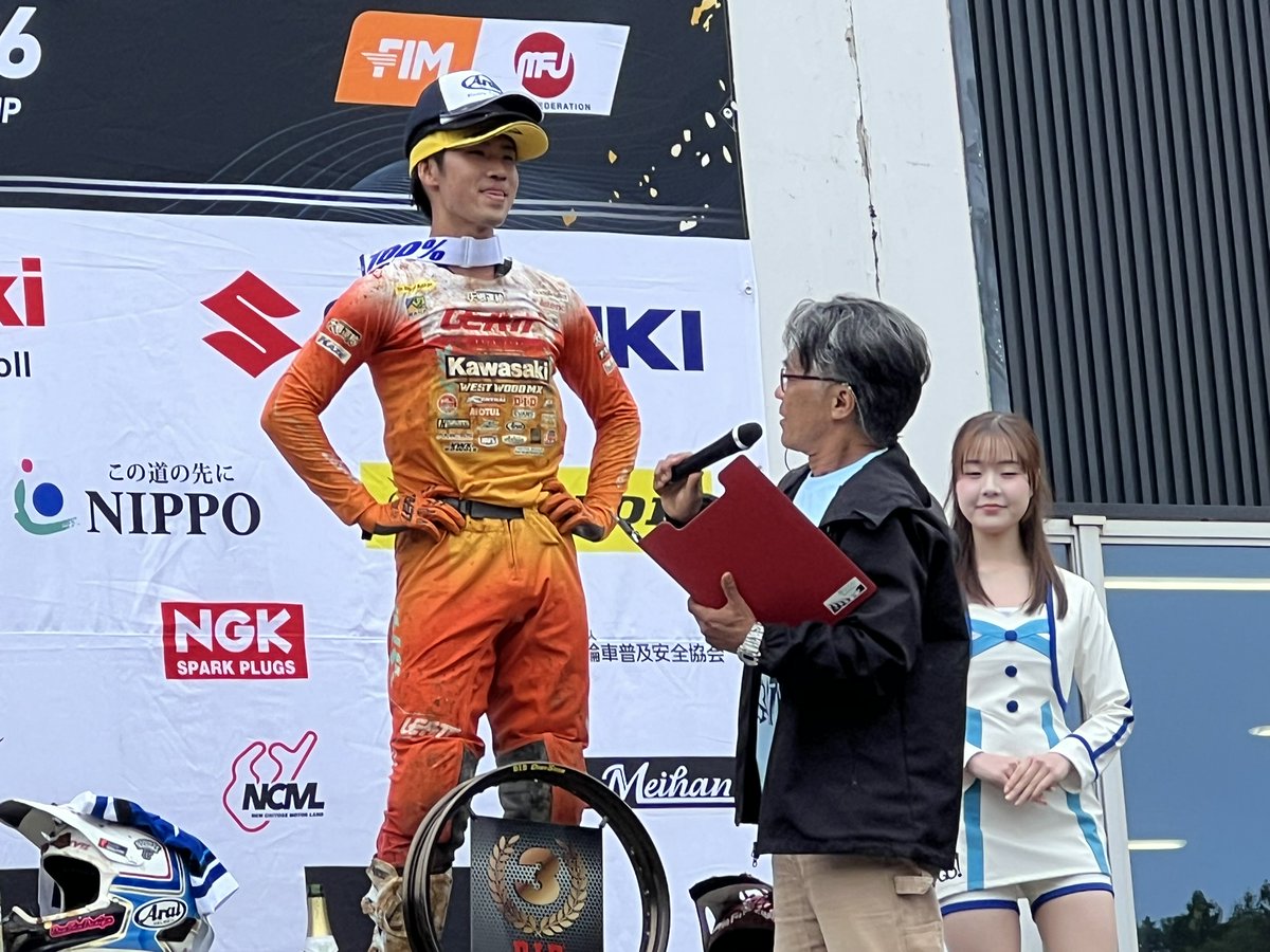 puretech_racing's tweet photo. DID全日本モトクロス選手権シリーズ2026 SUGO大会 IA-1クラス にて 西條悠人＆KX450が３位/３位で連続表彰台を獲得！(*^-^*)　レースの結果・レポートはピュアログで～　https://t.co/xUMMaY89oA https://t.co/UrVMO1D9Fl