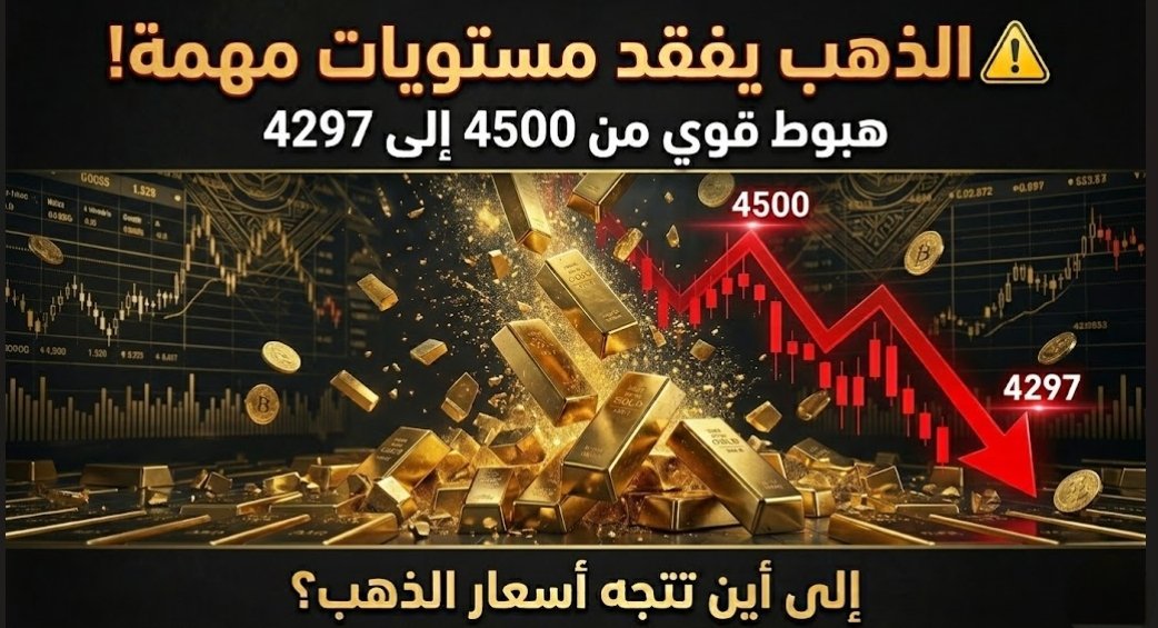 BashModrs's tweet photo. 🚨🔥 الذهب يكسر خطوط الدفاع... هل بدأ الهبوط نحو مستويات أخطر؟

افتتح الذهب الأسبوع تحت ضغط قوي ويتداول قرب 4297 دولارًا، بعد خسائر حادة أطاحت بمناطق دعم مهمة كانت تحمي الاتجاه الصاعد خلال الأسابيع الماضية.

📍 أهم المستويات الآن:

🔘 الدعم الأول: 4280 – 4270
🔘 الدعم الأقوى: 4250

🔴 المقاومة الأولى: 4320 – 4340
🔴 المقاومة الأهم: 4365 – 4380

📉 السيناريو السلبي:

طالما الذهب يتداول أسفل 4320 – 4340، تبقى الأفضلية للبائعين، وكسر 4280 قد يفتح الطريق لاختبار 4250.

📈 السيناريو الإيجابي:

أي محاولة تعافٍ تحتاج أولًا لاستعادة 4320 ثم اختراق 4340، وإلا سيبقى أي صعود مجرد ارتداد مؤقت داخل اتجاه هابط.

📌 الخلاصة:

الذهب فقد زخمًا مهمًا مع بداية الأسبوع، والسوق لا يبحث الآن عن القاع بقدر ما يبحث عن إشارة واضحة لعودة المشترين.

🔥 الرسالة الأهم:

منطقة 4320 – 4340 أصبحت مفتاح الاتجاه الحالي... وأسفلها ما زالت الكلمة العليا للبائعين.

❓ رأيكم ايه هينجح الذهب في استعادة 4320 سريعًا... وله أن الطريق إلى 4250 أصبح أقرب؟

#الذهب #Gold #تحليل_الذهب