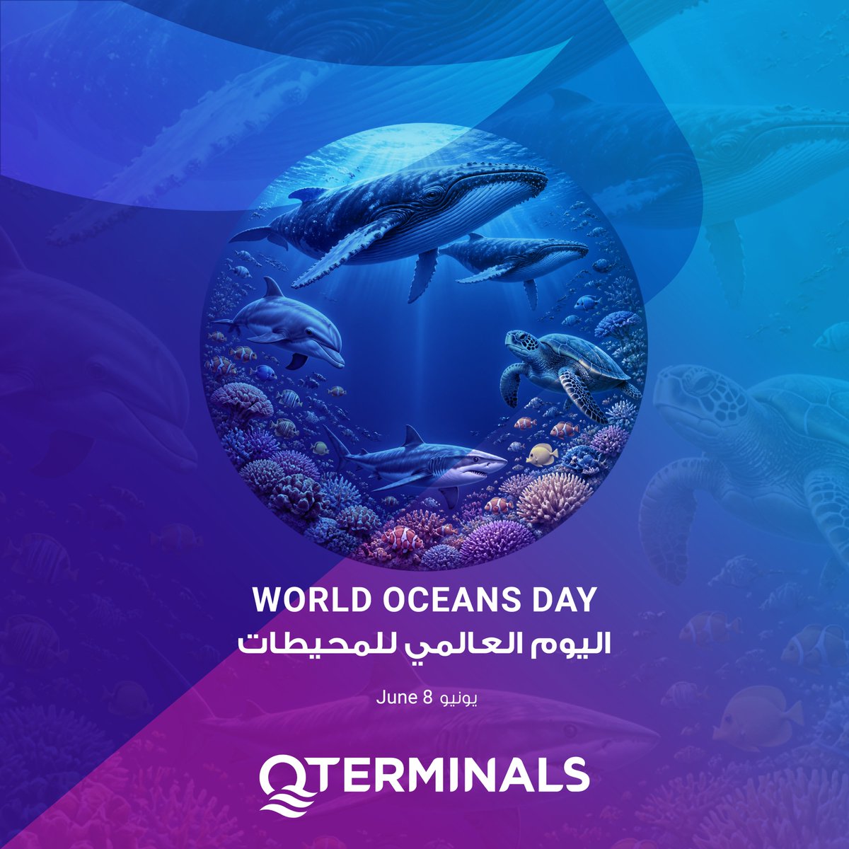 q_terminals's tweet photo. On World Oceans Day, we reaffirm our commitment to protecting and preserving our oceans for future generations.
At QTerminals, sustainability guides our operations as we work toward a cleaner, healthier marine environment. https://t.co/ugokCJ6wuA