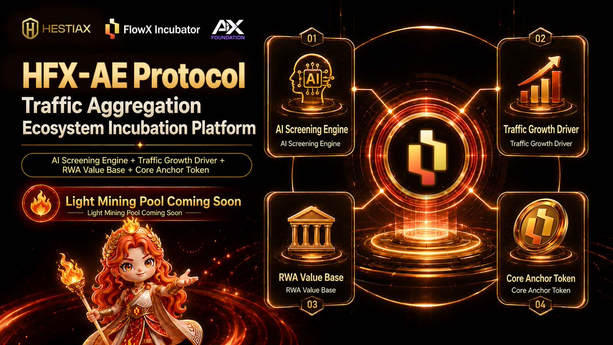 HFXAEProtocol's tweet photo. HFX-AE Protocol- Traffic Aggregation Ecosystem Incubation Platform

AI Filtering Engine + Traffic Growth Driver + RWA Value Foundation + Core Anchor Token

Light Hash Pool Coming Soon
Let traffic become a transferable ecosystem asset.
Follow @HFX_AE for more information. https://t.co/IgsQAapOB8