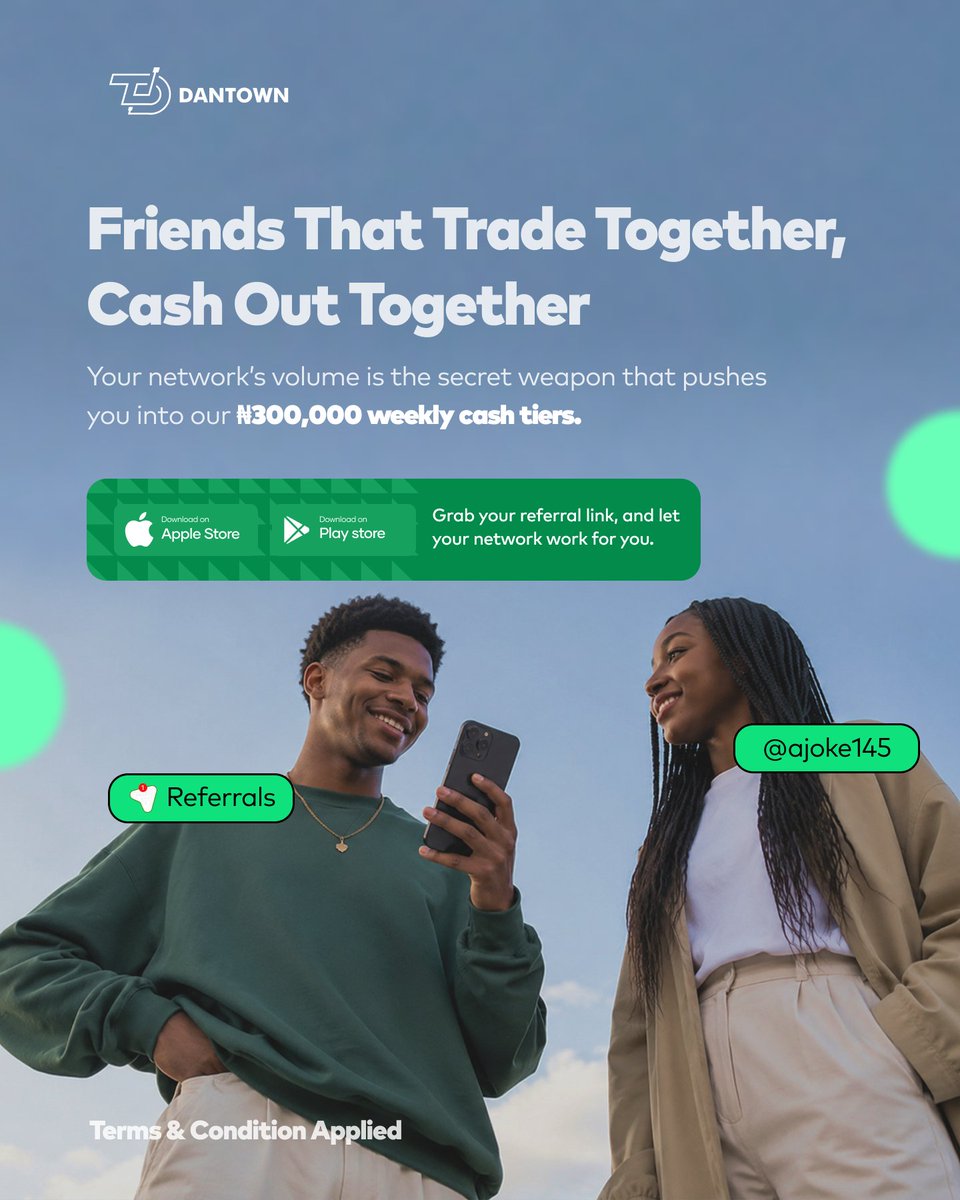 godantown's tweet photo. Monday reminder 🚨

Your network is either costing you money…

or making you money. 💸

Choose wisely.

Trade. Refer. Earn.

Up to ₦300,000 in rewards is on the table ✌️ https://t.co/vtkX76jrvx