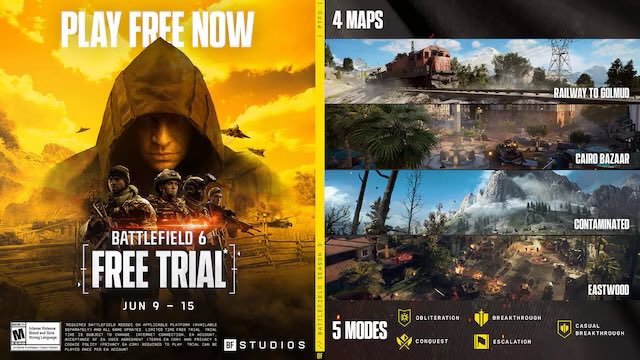 Lati25Mi's tweet photo. 🚨 FREE PLAY WEEK 🚨

From June 9–15, jump into #Battlefield6 completely free 🫡 https://t.co/DifXpAtdS7