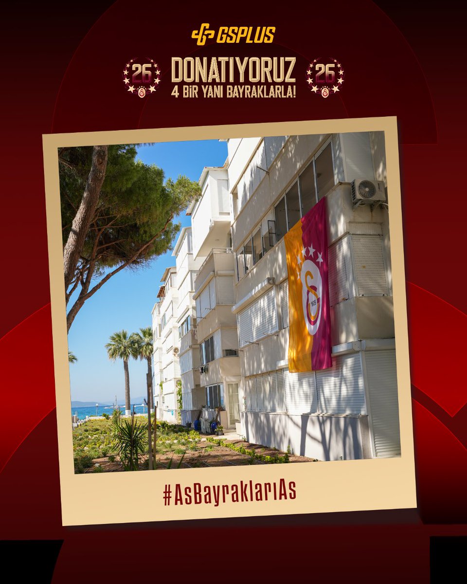 GalatasaraySK's tweet photo. 😍 Türkiye’nin ve dünyanın 4 bir yanını Galatasaray bayraklarıyla donatıyoruz!  💛❤️

📍 Çeşme / İzmir
📍 Soma / Manisa
📍 Tekirdağ
📍 Seyhan / Adana

Sen de bayrağını gururla as, fotoğrafını çek ve GSPlus uygulamasında lokasyonunu yazarak yükle; yayınlayalım!

📲 #AsBayraklarıAs https://t.co/LAO1zYmEN0