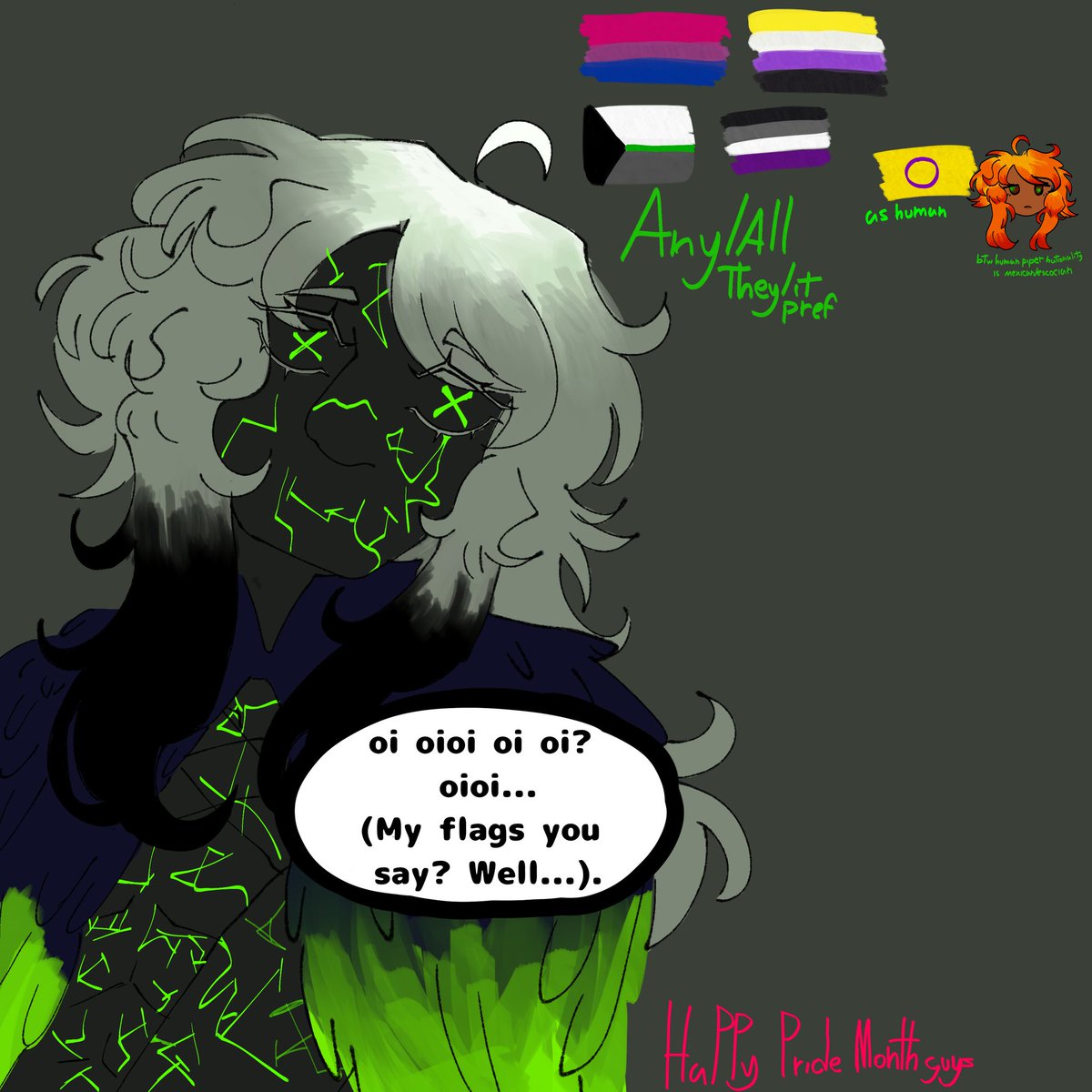 oioioi1xminion's tweet photo. //Piper is queer asf just like their master and mun(me) 😞✊ https://t.co/V5gf8yby16