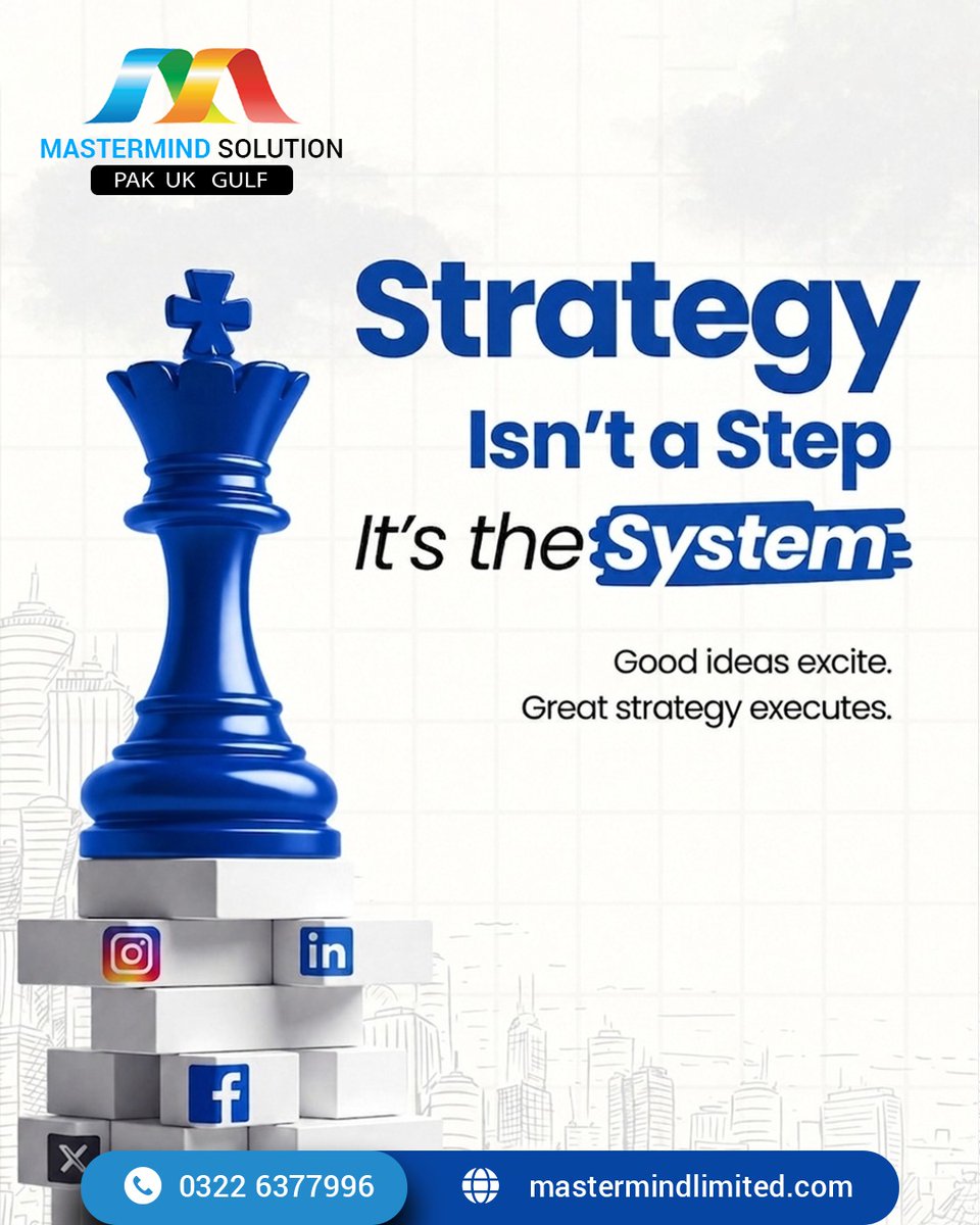 MastermindsPk's tweet photo. Good ideas excite. Great strategy executes.

Success doesn’t happen by chance, it starts with the right strategy. At Mastermind Solution

Contact: 0322 6377996
Website: https://t.co/FGOww1noJO

#MastermindSolution #BusinessStrategy #DigitalMarketing #SocialMediaMarketing https://t.co/1U5N0Q5STA