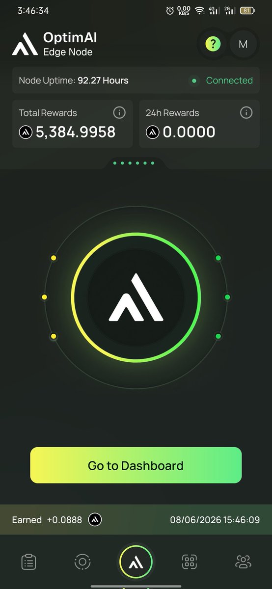 MdAnikKhan65938's tweet photo. Running an OptimAI Edge Node โก
Staying connected, staying consistent.
Node uptime is growing, rewards are stacking, and the grind continues in the background ๐ป๐
Slow progress, but real progress.
#OptimAI #DePIN #Node #Web3 #AI
https://t.co/bQMQeEhD1z https://t.co/c1JwUTJ46B