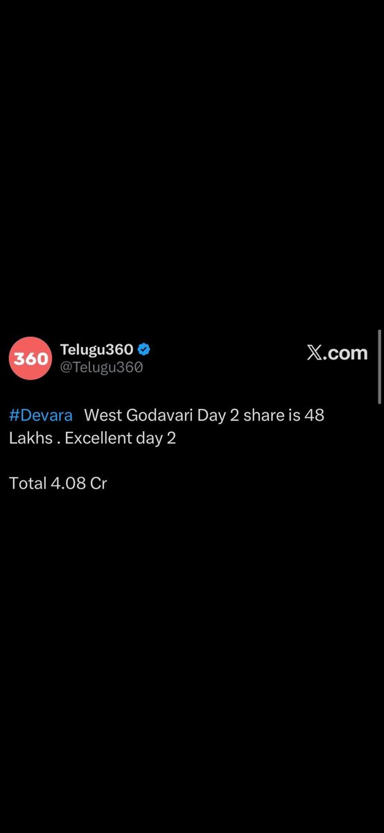 trini_sai's tweet photo. Devara west 2 days ki 4.08cr vesav, 7 days ki 4.8cr ey na?
Comfortable ga devara 3days number ni 7days ani project chesi, peddi ki elevation ichav
Labour ga @Telugu360 @Telugu360_BO https://t.co/CGm5ocwz4W