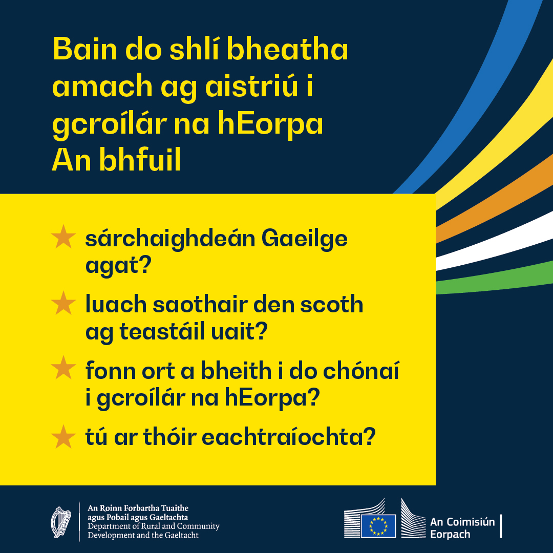 eurireland's tweet photo. Ar smaoinigh tú ar phost mar aistritheoir leis an AE? 🇪🇺💼

Bí linn ar líne ag 18:00 Déardaoin, 11 Meitheamh le fáil amach faoi dheiseanna gairme sa Bhruiséil 🇧🇪✈️

Cláraigh anseo: https://t.co/RVkU7Ec60e https://t.co/SQh9qUY2eE