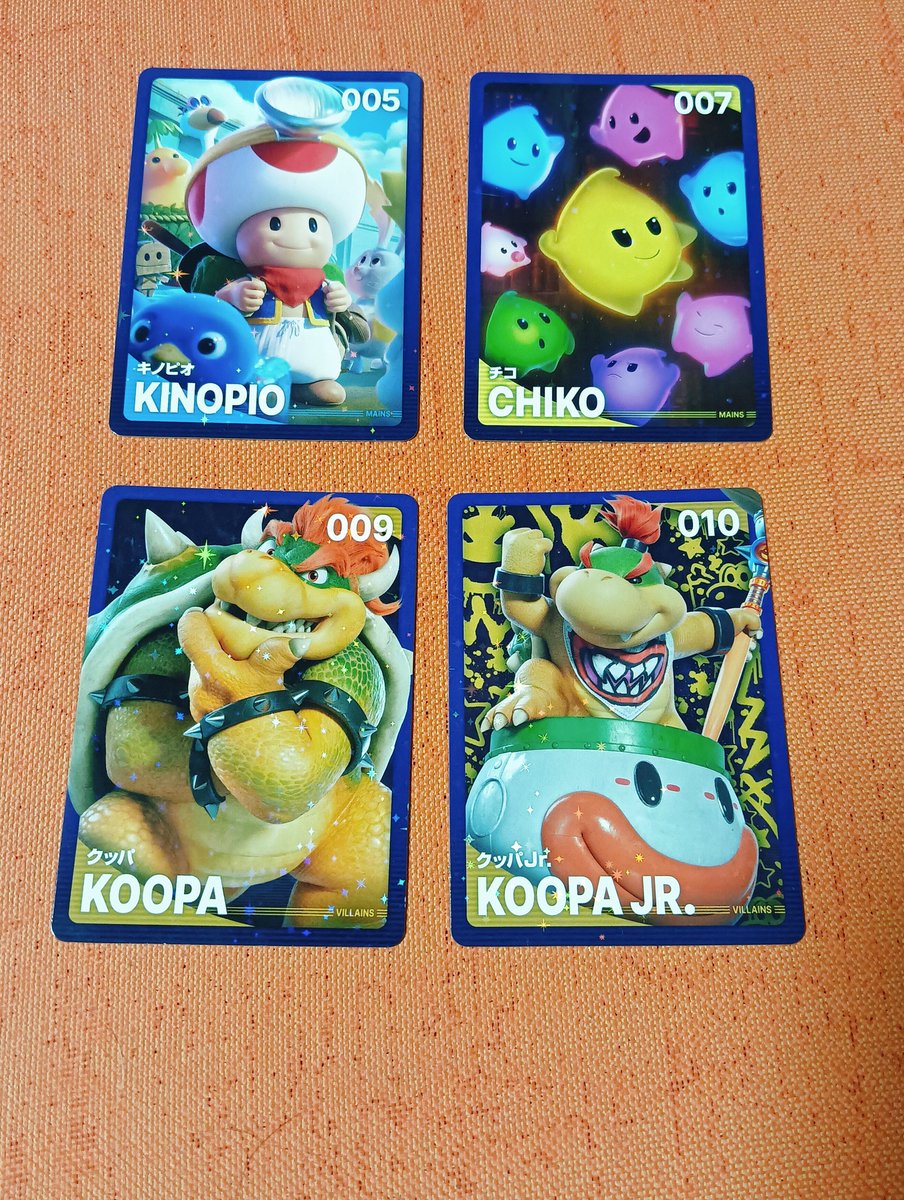 ay5kgtkd's tweet photo. 【交換募集】
マリオ 映画 マリオブラザーズ ギャラクシー 特典 入場者 プレゼント

【譲】第4弾　クッパ、クッパJr、キノピオ、チコ各1

【求】第4弾　集合絵

複数枚求めております。郵送交換希望。ヤフーフリマでの交換で匿名可。
検索からでもお気軽にお声掛けください。 https://t.co/Od9IY1EFdh