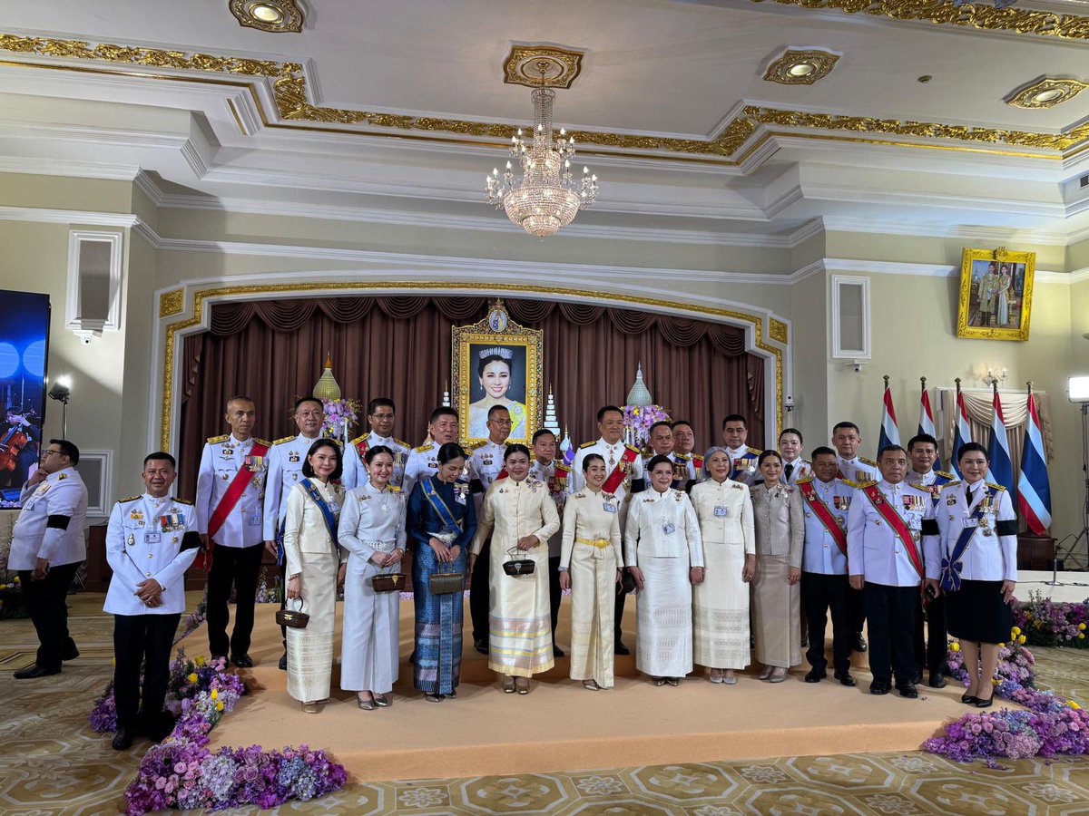 KazAmbBangkok's tweet photo. 🇰🇿🇹🇭 Honoured to attend The Grand Reception on the Auspicious Occasion of Her Majesty the Queen’s 4th Cycle Birthday Anniversary and to convey my congratulations to H.E. Anutin Charnvirakul and other distinguished officials of Thailand. https://t.co/wzvup9XfKZ