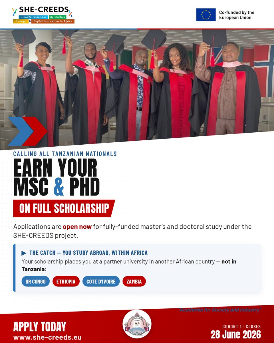 SwahiliBible's tweet photo. Kwa ajili ya Watanzania wanaotafuta scholarships za MSc na PhD.

Tembelea https://t.co/HCNDQK1uah 

🙏 https://t.co/MSdi7RMxsD