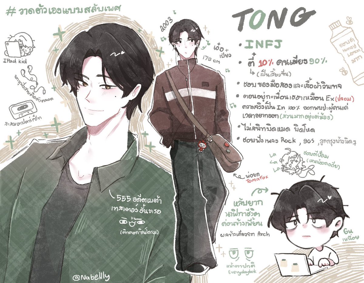Nabellly's tweet photo. มาแล้วๆๆ #วาดตัวเองแบบสลับเพศ
คิดว่าตอนตัวเองเป็นผช.น่าจะเป็นงี้ วาดอาจจะไม่ตรง100%แต่โดยรวมคิดว่าน่าจะมาเวย์นี้นะ🥹 https://t.co/Hnl6sceykC