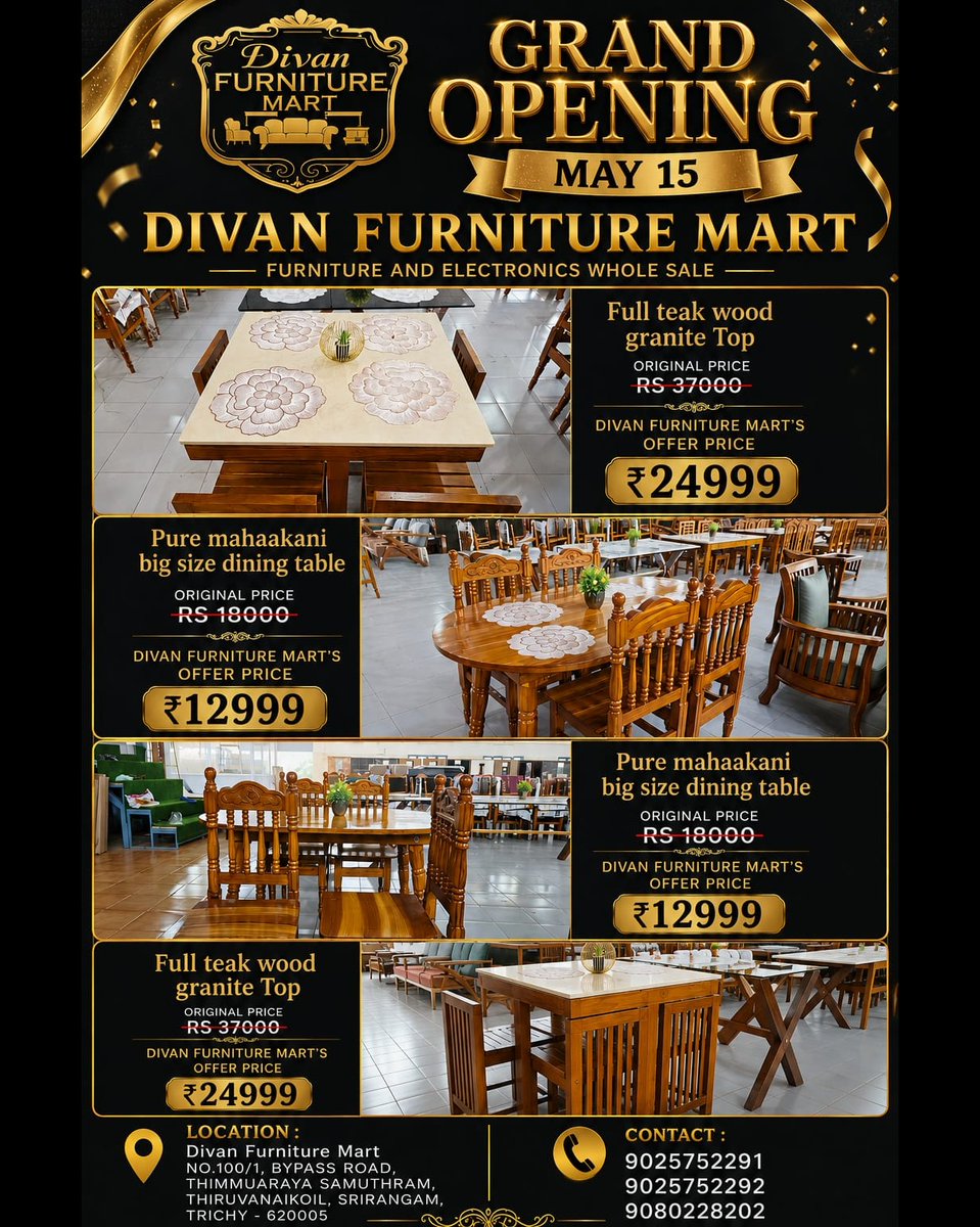 systemtouchs's tweet photo. 📦 Furniture Godown in Palakarai Trichy | Divan Furniture Mart ✨📦 Furniture Godown in Palakarai Trichy | Divan Furniture Mart ✨
Searc https://t.co/xlgRN1oB9u