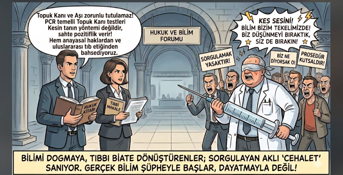 ekonomibursa's tweet photo. 🕳🕳🕳🕳🕳🕳🕳🕳🕳🕳🕳
BOŞUNA TIKLAMA HABER SİTESİ ÜZERİNDEN (Aşı ve topuk kanı reddi yapanlara) BİR ALGI OPERASYONU BAŞLATILDI, EN TEMEL İNSANİ HAKLARINI VE ÇOCUKLARINI SİSTEMİN SUİSTİMALLERİNE KARŞI KORUMARA ÇALIŞAN AİLELERE BİR SAVAŞ AÇILDI 👇 
🕳🕳🕳🕳🕳🕳🕳🕳🕳🕳🕳
BİZ DİYORUZ Kİ; Test'e karşı değiliz, ama test yapılıp yapılmaması kararını anne-baba verir, "ZORUNLU TEST" kavramı, otomatik olarak zorunlu tedavi anlamına da gelir, ailenin doktoru, tedaviyi seçme-ret hakkını yok eder, bu hem hukuka-insan haklarına aykırıdır. Çünkü çocuğunun (Üstün) menfaatini gerçekten düşünen sadece anne-babasıdır, anne baba çok sayıda doktora danışabilir, ama sağlık sektörünün çocuğu hasta ilan edip ilaç-tedavi vs. satmakta menfaati vardır.

DİYORLAR Kİ; Bir damlacık kan ile hayatlar kurtarıyoruz, niye test'e karşısınız, siz cahilsiniz geri zekalısınız.

DİYORUZ Kİ; Test kesin tanı yöntemi değildir, sahte pozitif verebilir, ayrıca testler taşıyıcı ile ileride hasta olacak çocuğu ayırt edemez, (Klinik) hastalık bulgusu göstermeyen bir çocuğa sadece test ile tanı koyulması yanlış teşhis ve tedavi  ile onun zarar görmesine hatta ölmesine sebebiyet verebilir, bununla ilgili yargıya ve basına yansımış çok sayıda vakıa (Ör; Yenidoğan çetesi) vardır.

DİYORLAR Kİ; Bir damlacık kan ile hayatlar kurtarıyoruz, niye test'e karşısınız, siz cahilsiniz gerizekalısınız.

DİYORUZ Kİ; Bu hastalıkların iyileştirici tedavisi yoktur, vaat edilen palyatif (iyi hissettirici) ve semptomatik (Belirti baskılayıcı) tedavilerde ancak hastalık bulgularının ortaya çıkmasından sonra fayda sağlayabilir. O halde bu hastalıklarda erken tanı için aileleri mahkemelerde perişan etmenin bir mantığı yoktur.

DİYORLAR Kİ; Bir damlacık kan ile hayatlar kurtarıyoruz, niye test'e karşısın, siz cahilsiniz gerizekalısınız.

DİYORUZ Kİ; Türkiyede Devlet artık sağlık hizmeti vermemektedir, sistem tamamen ticarileşmiştir ve ABD merkezli ilaç kartellerinin çıkar ve isteğine göre yönetilmektedir, çocuğa yapılacak tıbbi müdahale yetkisini (Gerçekten onu düşünen) anne-babadan alıp onun hasta ilan edilmesinde çıkarı olan (bunlara) vermek Türk Milletinin geleceğini tehlikeye atmaktır.

DİYORLAR Kİ; Bir damlacık kan ile hayatlar kurtarıyoruz, niye test'e karşısın, siz cahilsiniz gerizekalısınız.

DİYORUZ Kİ; 6000 genetik, 500 metabolik hastalık var, çocuklarımızın üstün yararını sadece çok nadir (üç tanesinin tedavi ücretleri astronomik olan)  6 hastalık için mi düşünüyorsunuz ve neden bu testler ile hasta ilan ettiğiniz aileleri meydanlarda dilendiriyorsunuz? (Ör: SMA ilacı Zolgensma bir dozu 2.100.OO,oo Dolar) 

DİYORLAR Kİ; Bir damlacık kan ile hayatlar kurtarıyoruz, niye test'e karşısınız, siz cahilsiniz gerizekalısınız.

BİZ DİYORUZ Kİ: Bu 6 hastalık, idrar, ter, tükürük ile taranabilir, venöz kan ise fazlası ile yeterlidir, bunu Sağlık Bakanlığı da inkâr etmiyor, neden aileler bu çözümleri kabul etmesine rağmen (üç yerinden) topuk delmek sureti ile doku-kan örneği topluyorsunuz? Neden gerekmediği halde 2-3 hatta 4 kez bu testi tekrarlıyorsunuz, bu yaptığınız uygun donör eşleşmesi için kullanılır.

DİYORLAR Kİ; Bir damlacık kan ile hayatlar kurtarıyoruz, niye test'e karşısın, siz cahilsiniz gerizekalısınız.

Bizde daha ne sorular var, bu böyle gidiyor... şimdi siz karar verin GERİZEKÂLI KİM? CAHİL KİM? 

AŞI TOPUK KANI REDDEDEN AİLELERE YAPILAN BU AKIL ALMAZ BASKILAR GERÇEKTEN ÇOCUKLARIN ÜSTÜN YARARI İÇİN Mİ? 

YOKSA BU İŞİN ALTINDA RANT VE BİR MİLLETİN ÇOCUKLARINA EL KOYMA OPERASYONU MU VAR!