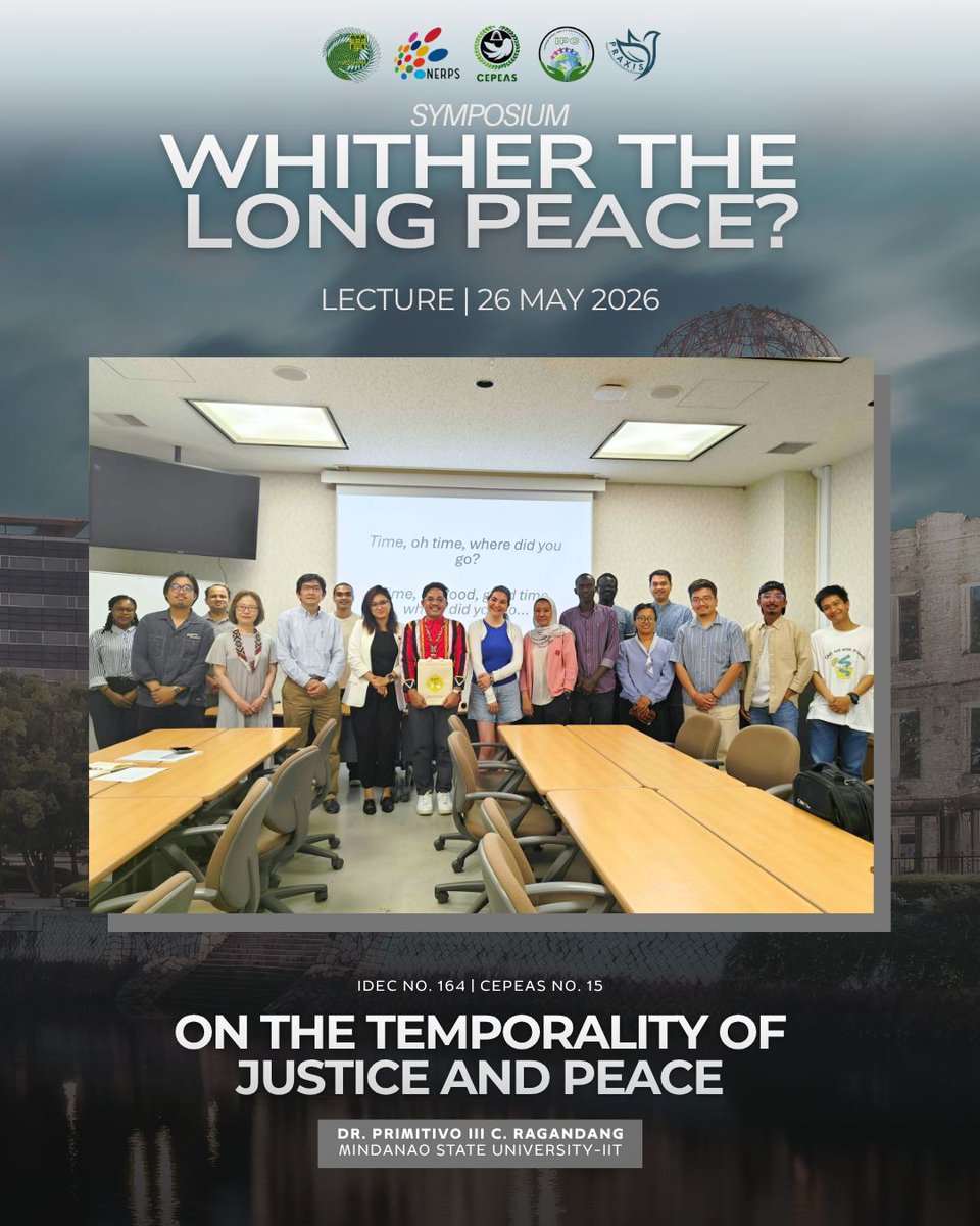 NERPS_jp's tweet photo. Dr. Primitivo III C. Ragandangによる講演 「On The Temporality of Justice and Peace」 にご参加いただいた皆さま、ありがとうございました！
本講演は、1週間にわたって開催された 「Whither The Long Peace? Symposium」 の一環として行われました。 https://t.co/XZajnolhRR