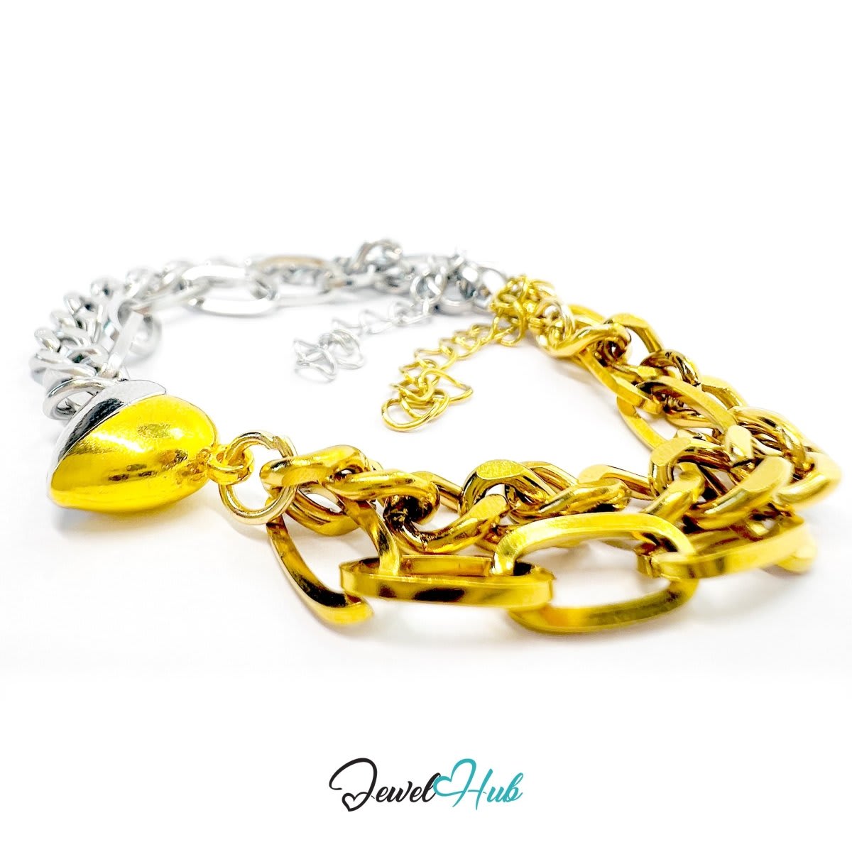 JewelHubcouk's tweet photo. Elevate your style with our 🔥 DuoTone Magnetic Titanium Steel Gold and Silver Bracelet with Heart Clasp! This stunning piece combines elegance and sophistication in one beautiful design. Get yours today and stand out from the crowd! #bracelet #jewelry #fashionstatement 💫✨ https://t.co/fPu7BnUwS9