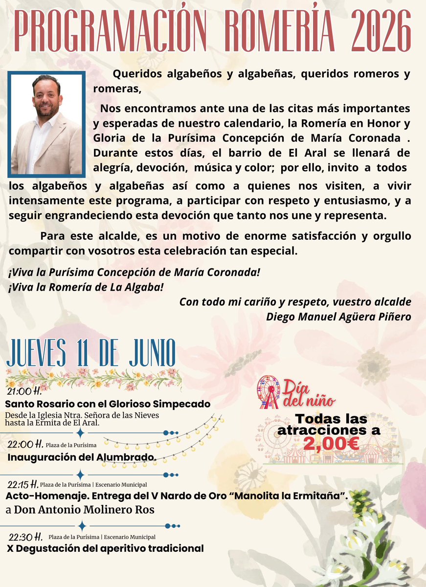 Ayto_algaba's tweet photo. 🔸Esta semana será la Romería.
👁️‍🗨️Os recordamos el programa: https://t.co/CRqSCWh7Me