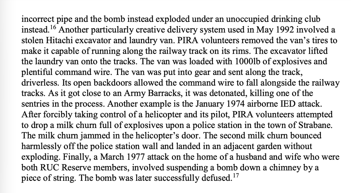 _TheRearguard's tweet photo. Some "one and done" ingenious delivery methods for IEDs utilised by the Irish Republican Army.  

Gill, P. (2017). Tactical innovation and the provisional Irish Republican Army. Studies in Conflict &amp; Terrorism, 40(7), 573-585. https://t.co/dzwHTyCrds