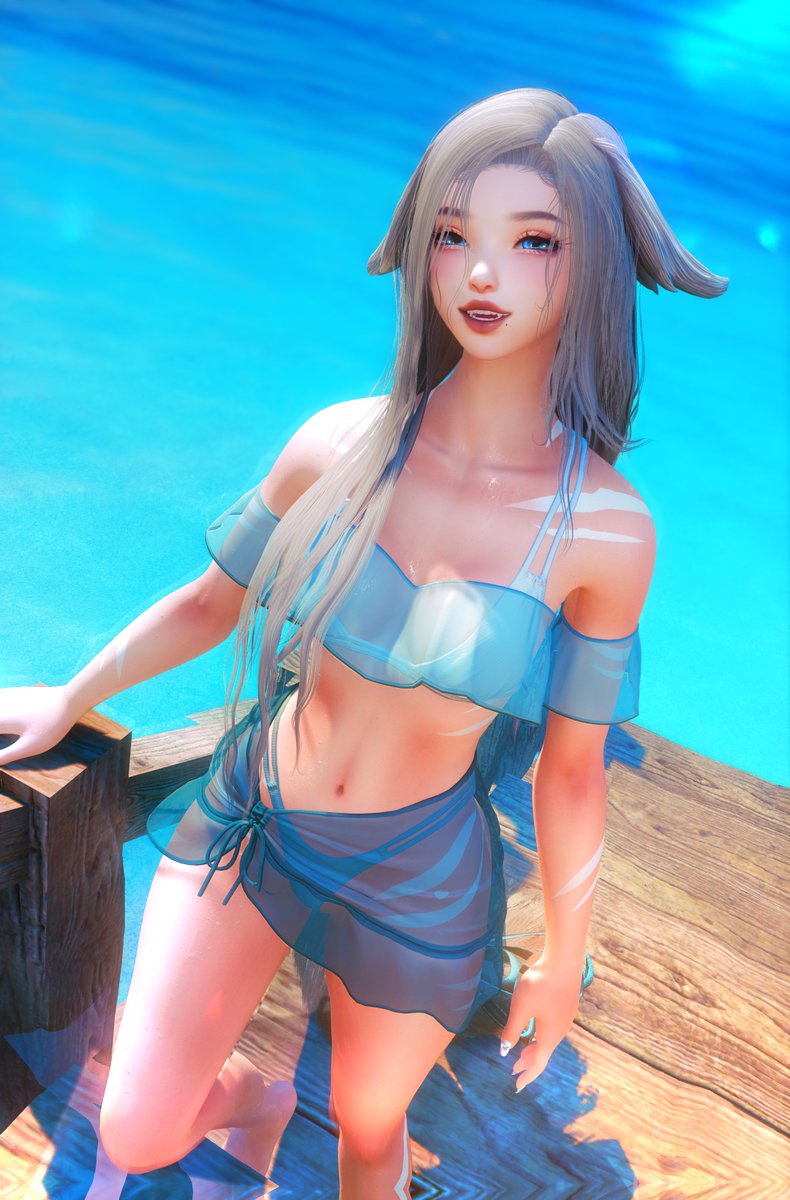NoaXIV_'s tweet photo. "come on! the water feels amazing!"💦
#gposer ⊹ #miqote ⊹ #oc https://t.co/u5hQQuFWvn