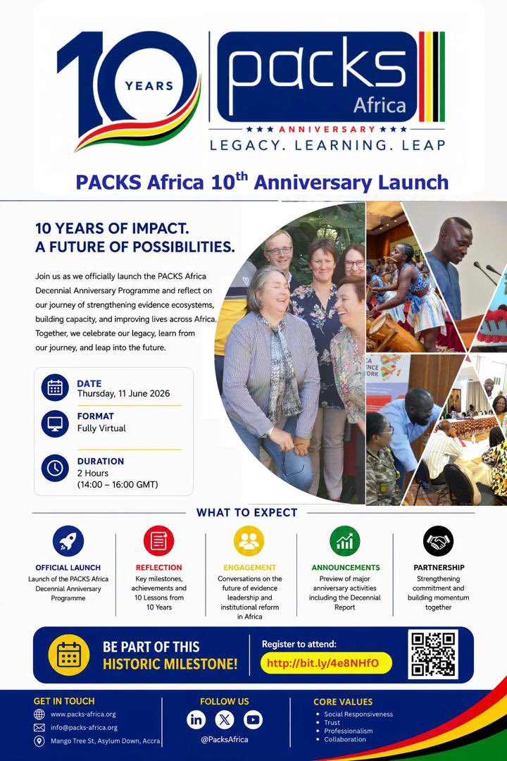 10 years of partnership, progress, and purpose: Celebrating the @PACKS_Africa journey.

Transformative change is never achieved alone. Over the past decade, @PACKS_Africa has worked with governments, development partners, researchers, practitioners, and institutions across Africa