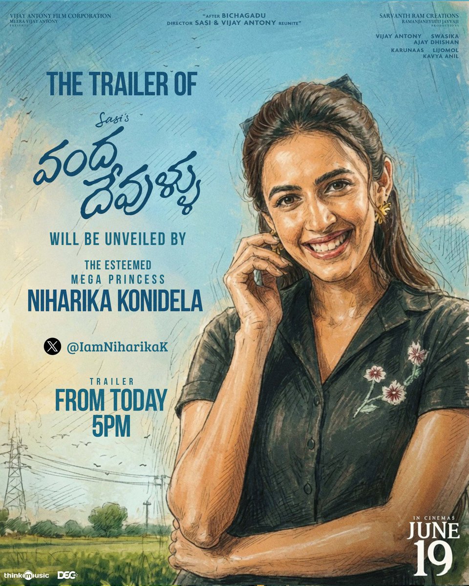 GetsCinema's tweet photo. #NiharikaKonidela - GOING TO RELEASE THE TRAILER - Of #VandaDevullu VijayAntony Film Today. https://t.co/IZ7agYIu1C