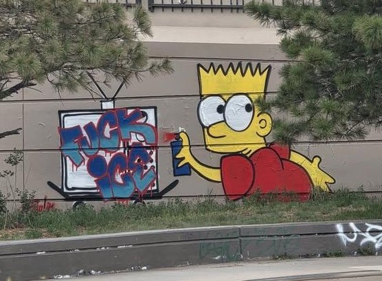 GraffitiRadical's tweet photo. "Fuck ICE"
Bart Simpson street art seen in Denver, Colorado https://t.co/9SNa1FVC9k