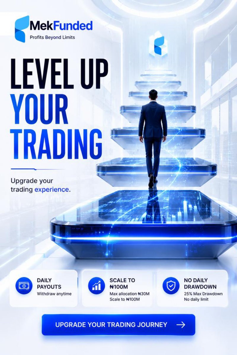 mekfunded's tweet photo. Trade with real capital, enjoy daily payouts, and grow your account without unnecessary restrictions.

💰 Withdraw Anytime
📊 Scale to ₦100M
🛡️ No Daily Drawdown

Stop trading small opportunities. Start building bigger results with MekFunded. 💙 https://t.co/MyQ3k8WXjq