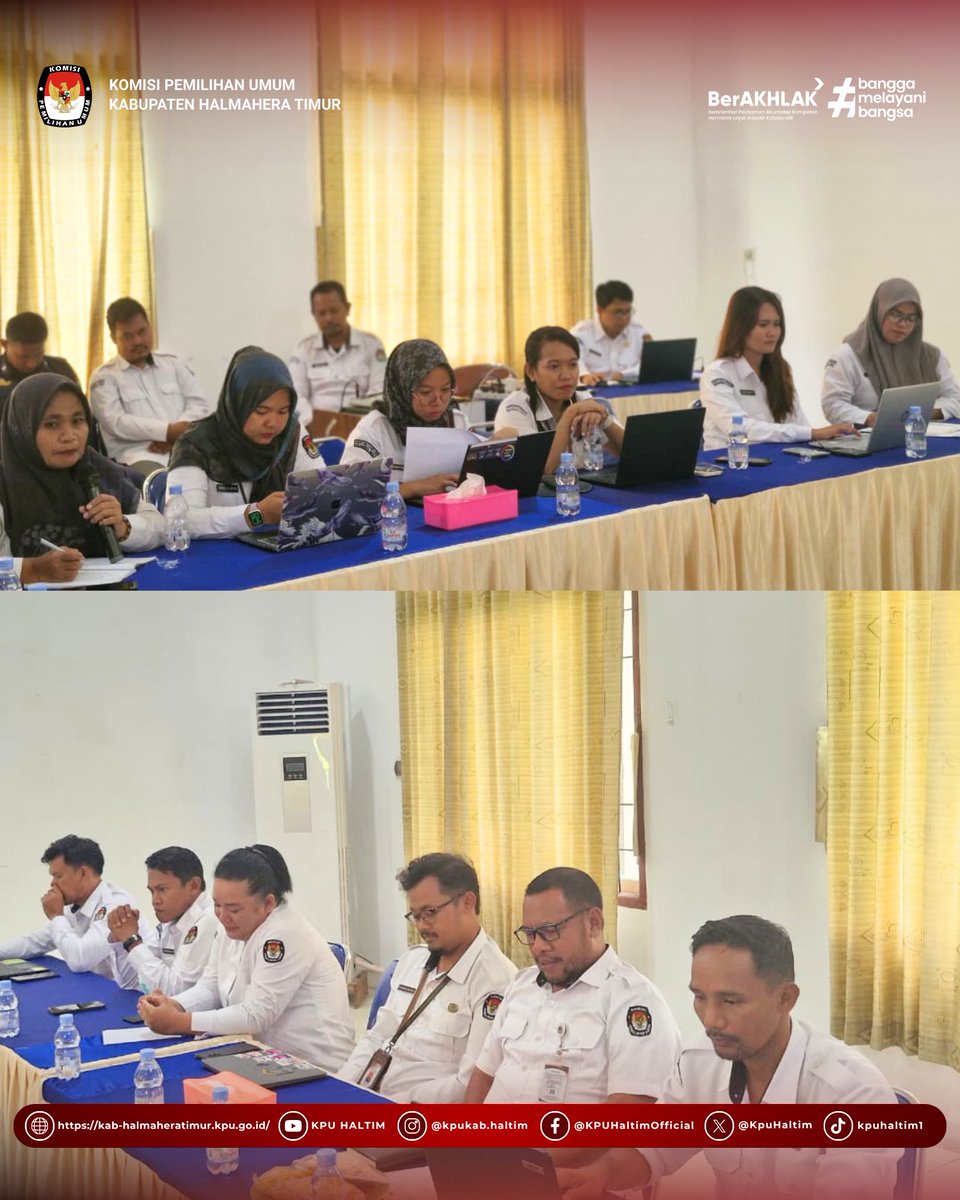 KpuHaltim's tweet photo. serta selaras dengan target kinerja yang telah ditetapkan. Melalui komunikasi dan sinergi yang baik, diharapkan seluruh jajaran dapat terus meningkatkan kualitas pelayanan serta mendukung terwujudnya tata kelola kelembagaan yang profesional, akuntabel, dan berintegritas. https://t.co/mNDQUrQVom