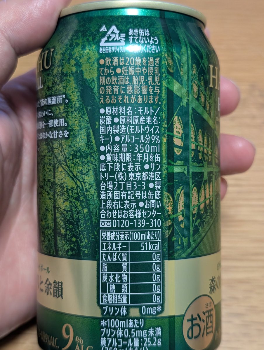 さっそく白州のハイボール缶を買ってきました！今年の名前は森の豊潤な