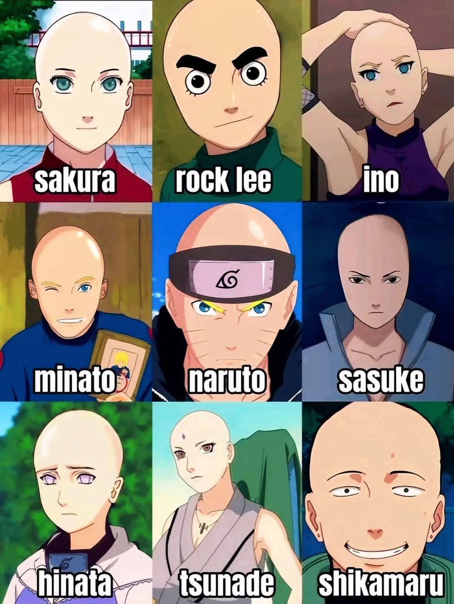 strange_editx's tweet photo. Fan-made bald versions of characters https://t.co/K3zjYiWnwj