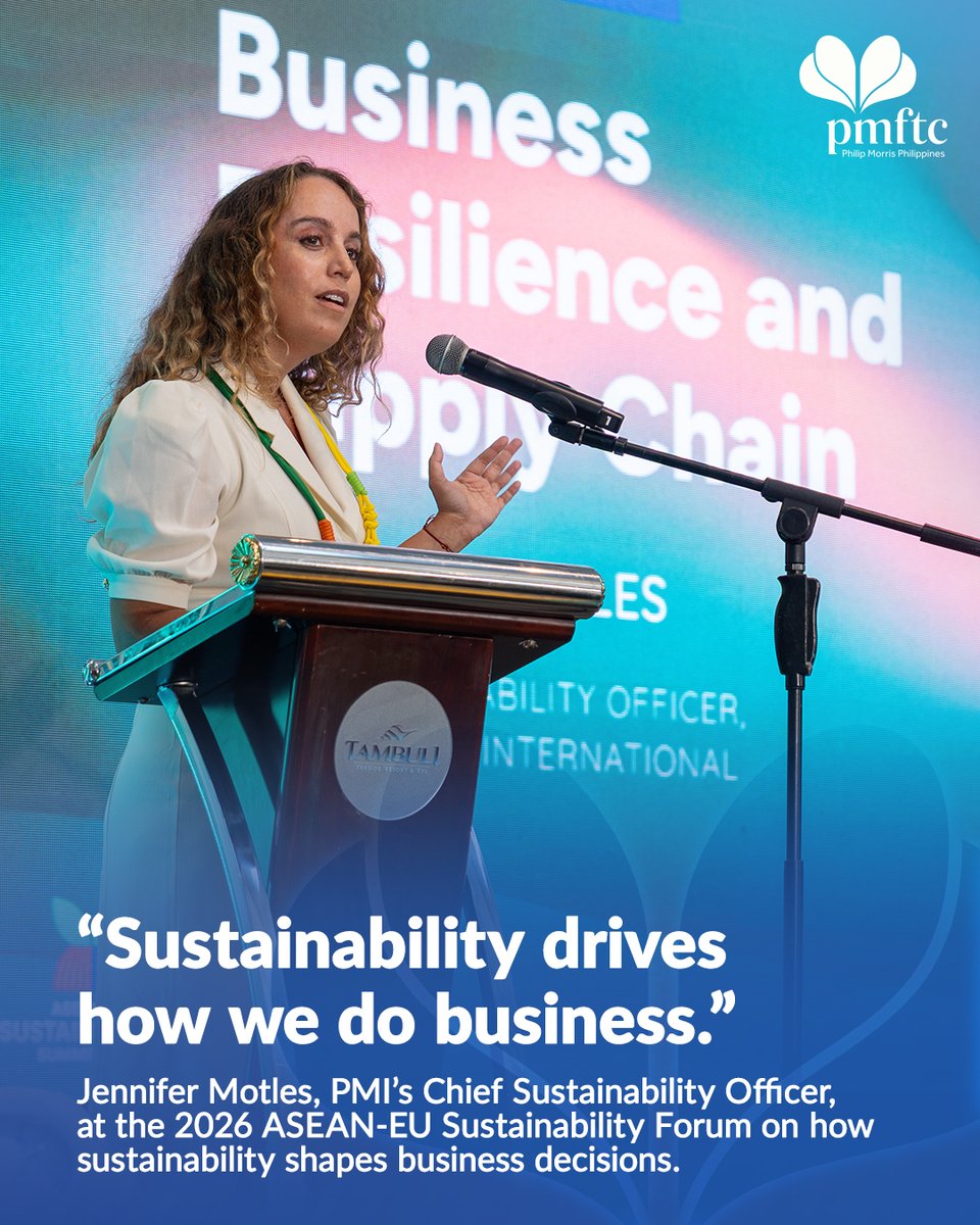 InsidePMFTC's tweet photo. #Sustainability starts with the decisions we make and the investments we prioritize.
 
At PMI, it drives how we operate, helping build a more resilient business as we continue to transform and grow.

In the #Philippines, this comes to life in tangible ways. We invest in solar energy, expand electric mobility, and reduce waste across our operations.

Read more: https://t.co/QfhPpZqlgs