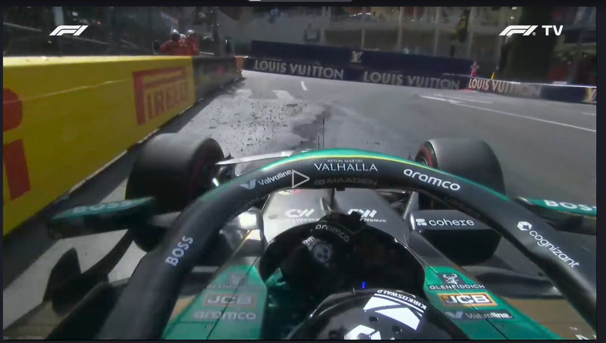 Turn1Visuals_'s tweet photo. How were the track conditions not noted by the marshals? This is just before Stroll's crash.  
The track was clearly breaking down already.
It should've been red flagged way before.
#f1 #monacogp https://t.co/coehnmgyAM