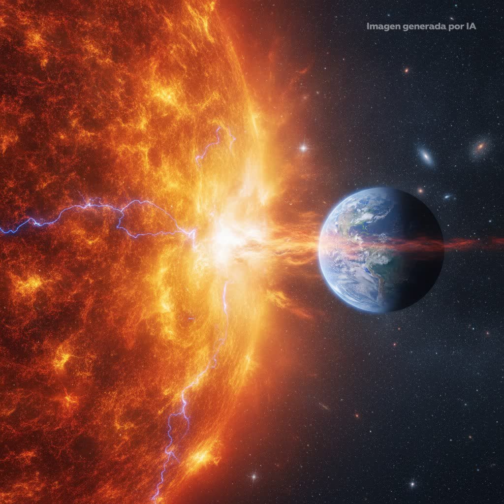 ActualidadRT's tweet photo. ☀️ ➡️ 🌎 Una nube solar avanza hacia la Tierra y podría desatar una intensa tormenta geomagnética https://t.co/EORLbKvWjT https://t.co/akqw0QE78b