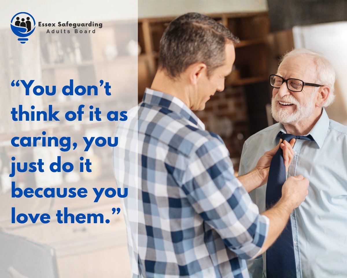 SafeguardEssex's tweet photo. On average, it takes 2 years to recognise you’re a carer. Many see it as just helping a loved one. If you support someone who couldn’t manage without you, you’re a carer. Recognising this helps you access support along the way. Find help: https://t.co/rDnZdImC8I #CarersWeek https://t.co/DLCO2ZvwIo