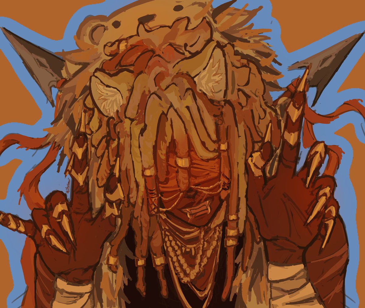 ethmvi's tweet photo. manepear fanart i finished in a train lmao✌️✌️ lov his design omfg🐅⚔️
;
#manepear #manepearfanart https://t.co/FBxTjXtXm9