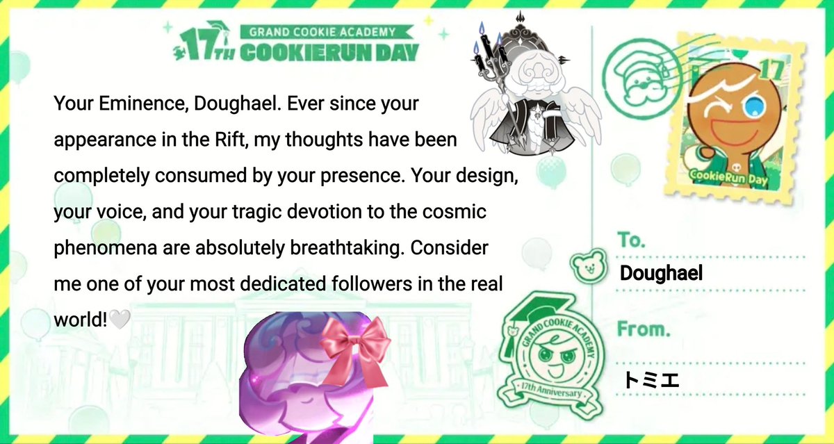 Tomie2b2t's tweet photo. @CookieRun #CookieRun17th_CookieLetter
#cookierunkingom 
#doughael

Our precious little Angel🥹 https://t.co/QOzagq4Erq
