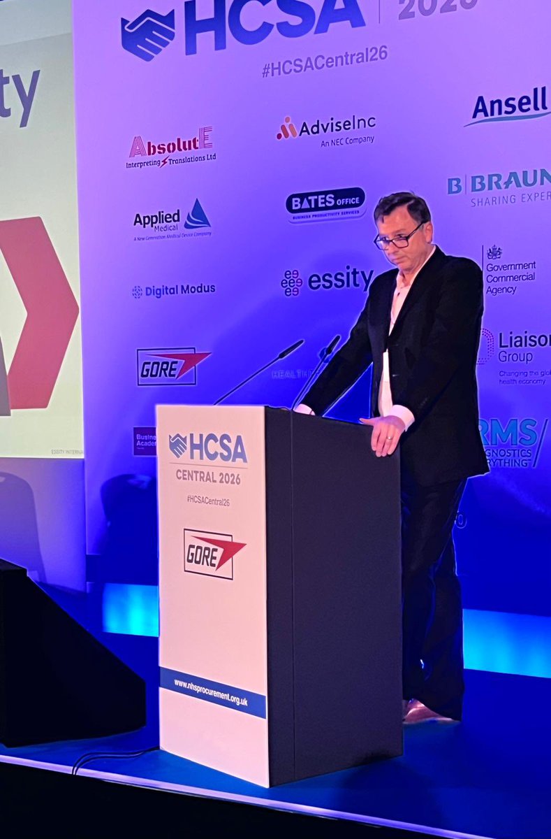 HCSAprocurement's tweet photo. Huw James from @essity now presenting on stage at #HCSACentral26 https://t.co/weO7cmUa47