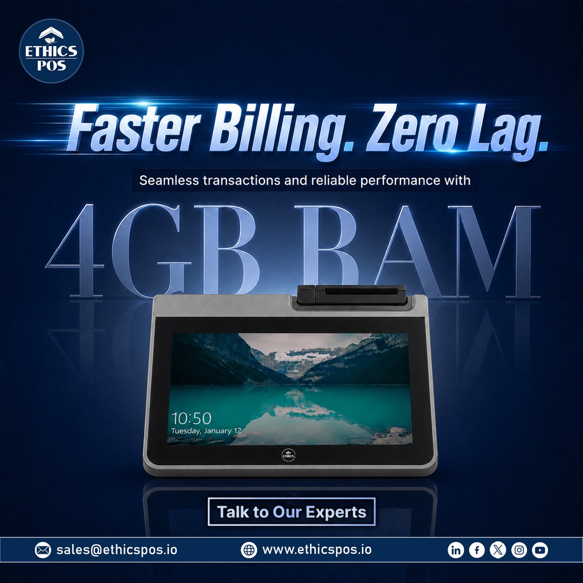 EthicsPos's tweet photo. No delays at checkout, just seamless performance. 4GB RAM ensures quick and reliable transactions every time.
#SeamlessCheckout #FastTransactions #4GBPerformance #NoDelays #ReliableTech #EthicsPOS https://t.co/nqU49PnOx0