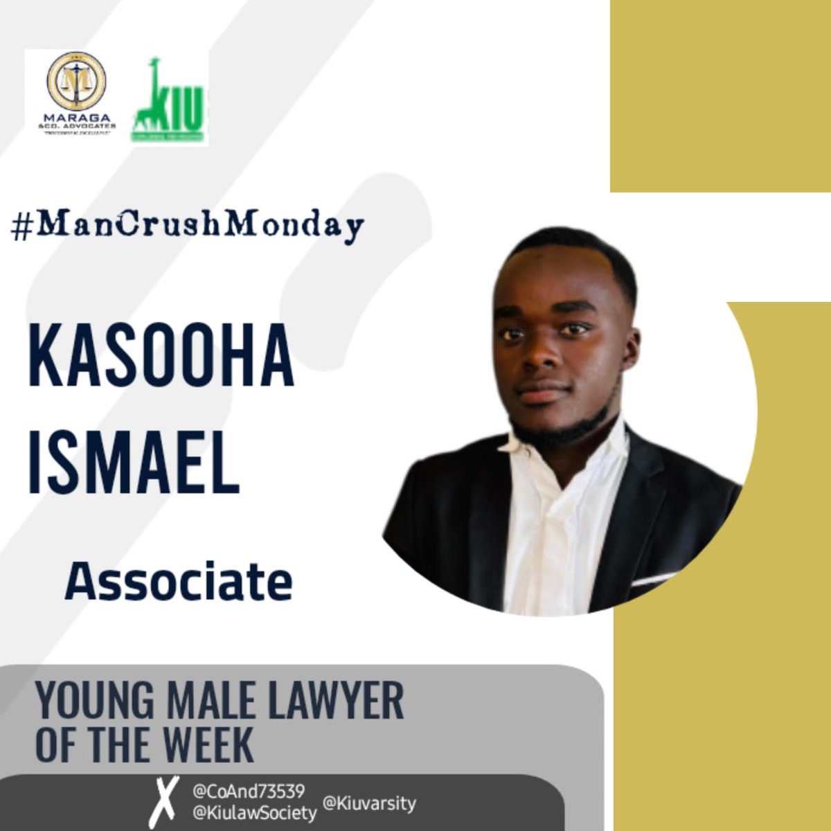 CoAnd73539's tweet photo. #ManCrushMonday hits different. The valuer determining the price must consider market price at their mind. This week, Kasoha⁩ Ismael takes it and with him, gentility and humility are ridden. As a future advocate, it's an art of advocacy to always keep calm &amp; patient.@dkmaraga https://t.co/uF3moaw22e