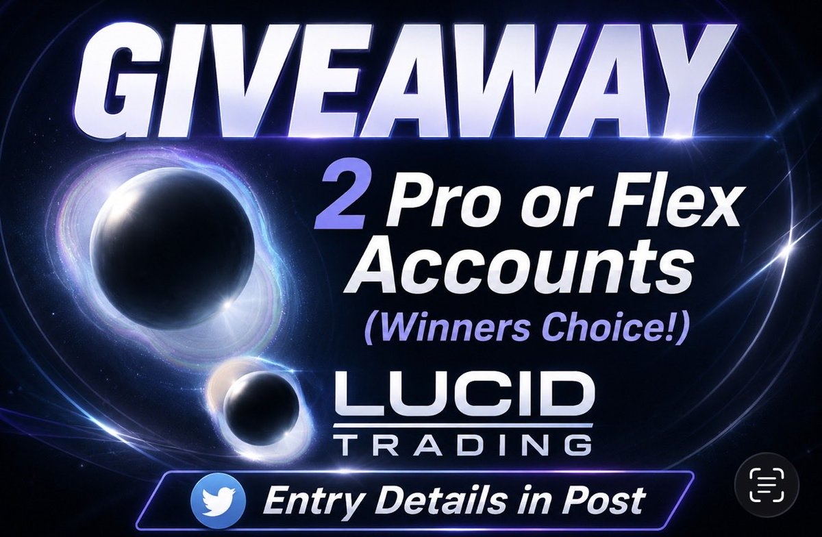 realdealzach's tweet photo. 🚨LUCID GIVEAWAY!🚨

I’ve teamed up with @TradingLucid to giveaway 2 - Accounts (Flex or Pro - you pick!)

To enter:

1️⃣ Follow me and @TradingLucid 
2️⃣ Like this post ❤️
3️⃣ Retweet this post🔁
4️⃣ Tag 3 friends

Code RDF = 50% off
 
Winners picked Jun 14th

$ES $NQ $SI $GC https://t.co/7ulazIqeNH