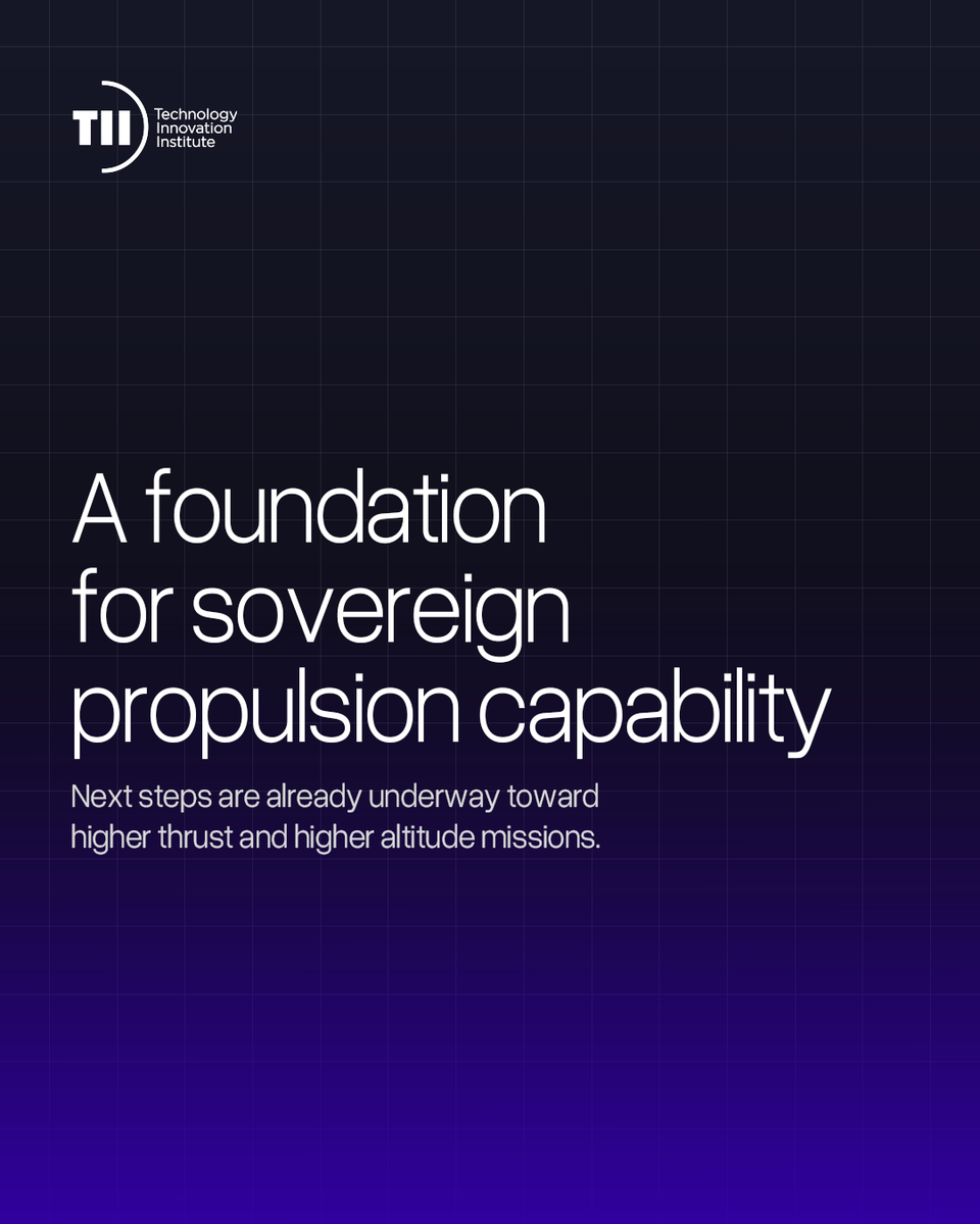 TIIuae's tweet photo. It started with a simple question: how do you reach space safely, reliably, and with control? TII's Propulsion and Space Research Center answered it with the UAE's first fully indigenous hybrid rocket. ​

Read the full white paper: https://t.co/qE3JAFjDVB

#TII #HybridRocket https://t.co/4xcLz8KEaP