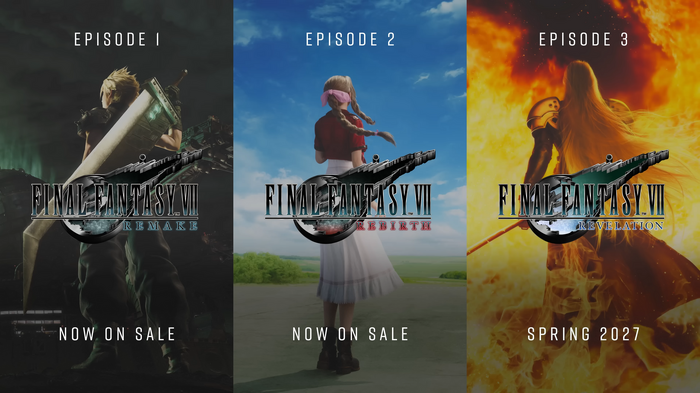 aitaikimochi's tweet photo. FF7 Revelation Director Hamaguchi says the logo background showing Cloud, Aerith, and Sephiroth is indeed an homage to the original FF7's game CD disc prints showing the three as well. https://t.co/LvLSxqteAP