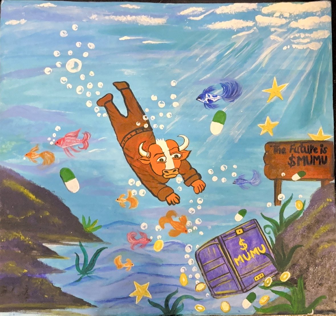 Mahakal95's tweet photo. @mumu_bull My entry for the $MUMU art competition 🐂🌊

The Future is $MUMU 🚀 

@mumu_bull @Pumpfun https://t.co/dBxsLcViK9